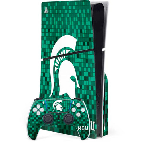 Michigan State University Spartans Digital Pixels PlayStation PS5 Skins